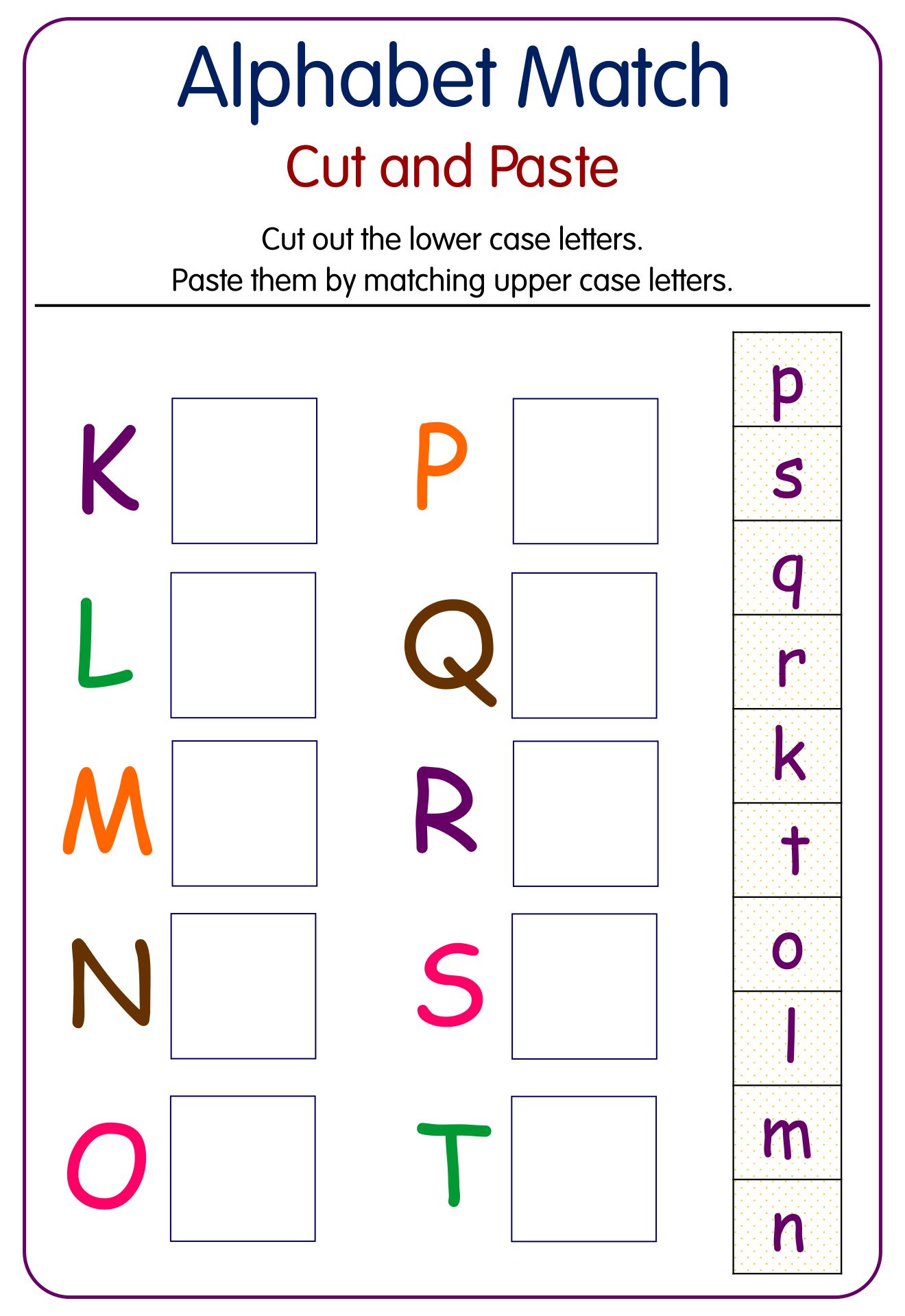 Free Printable Letter Matching Worksheets Letter Matching Worksheet