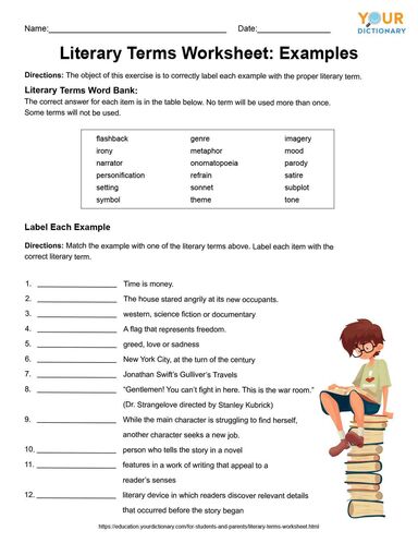 Free Printable Literary Devices Worksheets