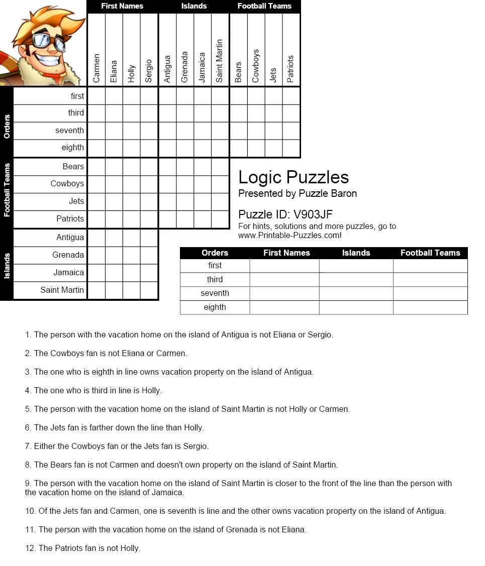 Free Printable Logic Puzzles For First Grade