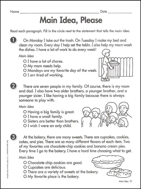 Free Printable Main Idea Worksheets 5Th Grade Kidsworksheetfun