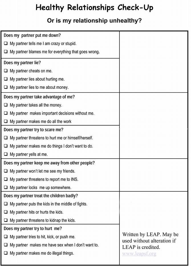 Free Printable Marriage Counseling Worksheets