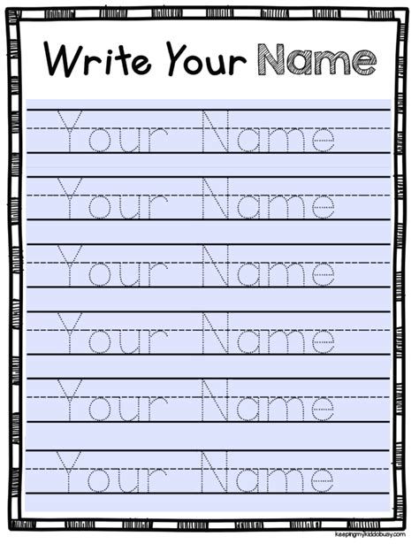 Free Printable Name Tracing Worksheets for Kids