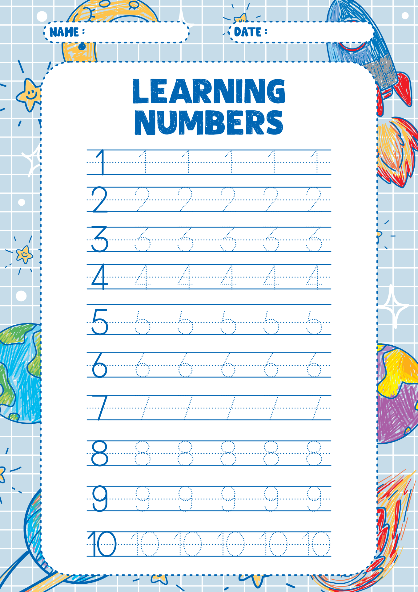 Free Printable Number Tracing Worksheets Each Sheet Provides Your