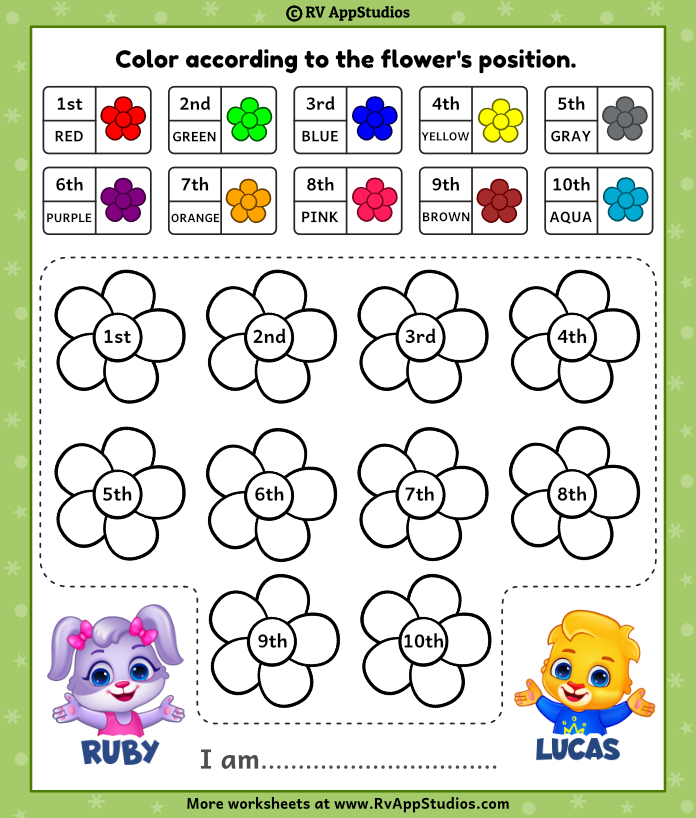 Free Printable Ordinal Numbers Kindergarten Math Games 1 10 Declutter