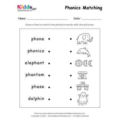 Free Printable Phonics Matching Worksheet Kiddoworksheets