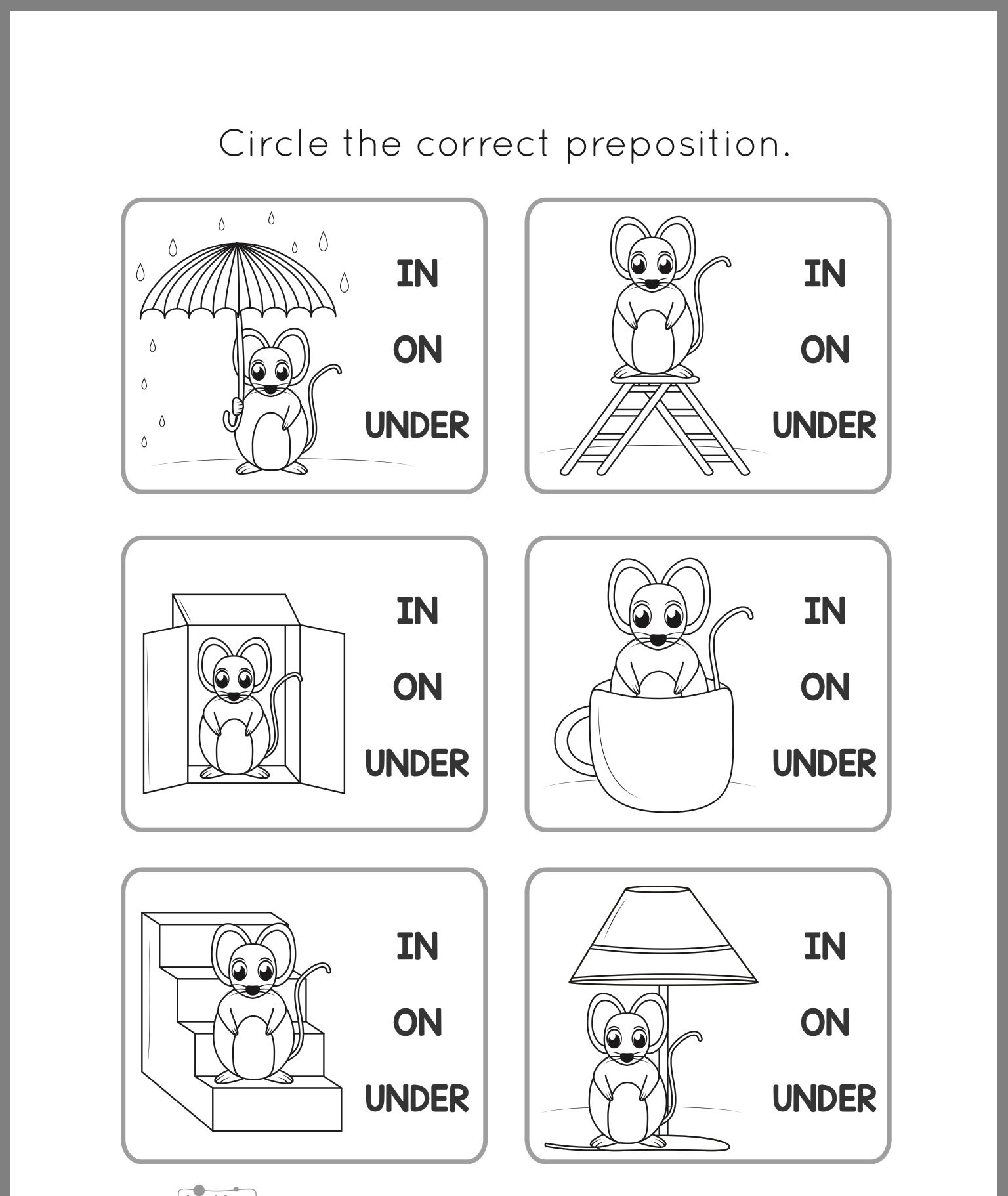 Free Printable Preposition Worksheets For Kindergarten