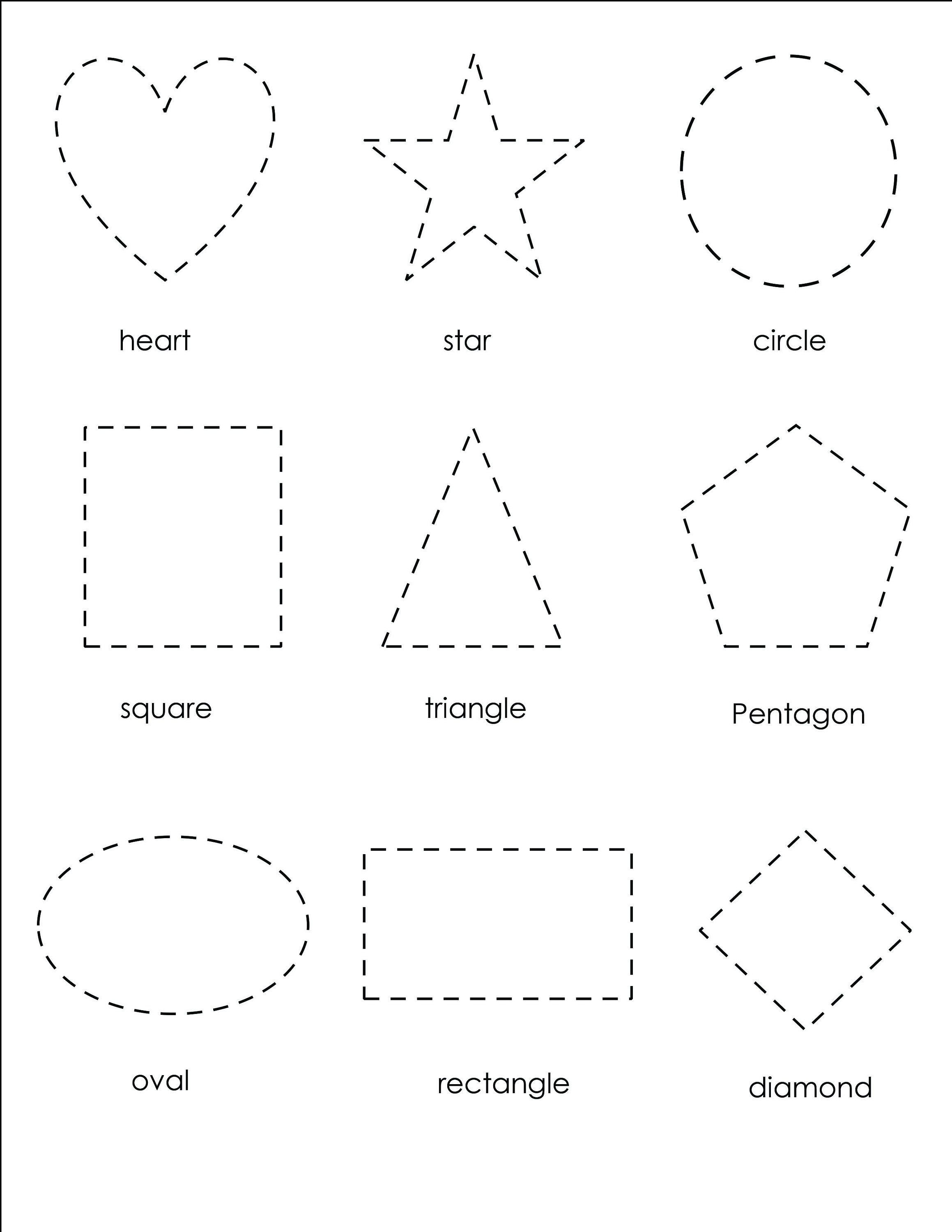 Free Printable Shape Tracing Worksheet Worksheet Kiddoworksheets