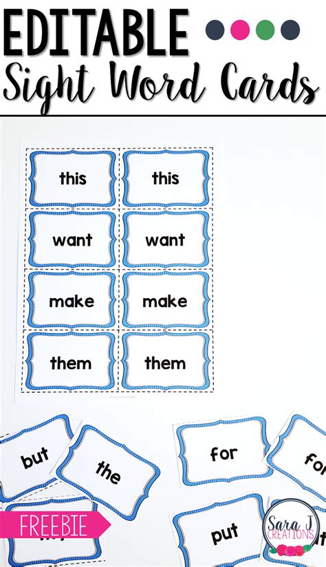 Free Printable Sight Word Templates