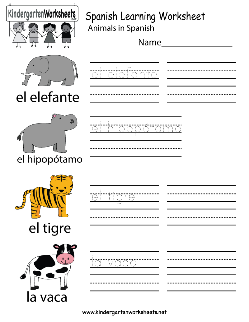 Free Printable Spanish Worksheets For Beginners Free Templates Printable