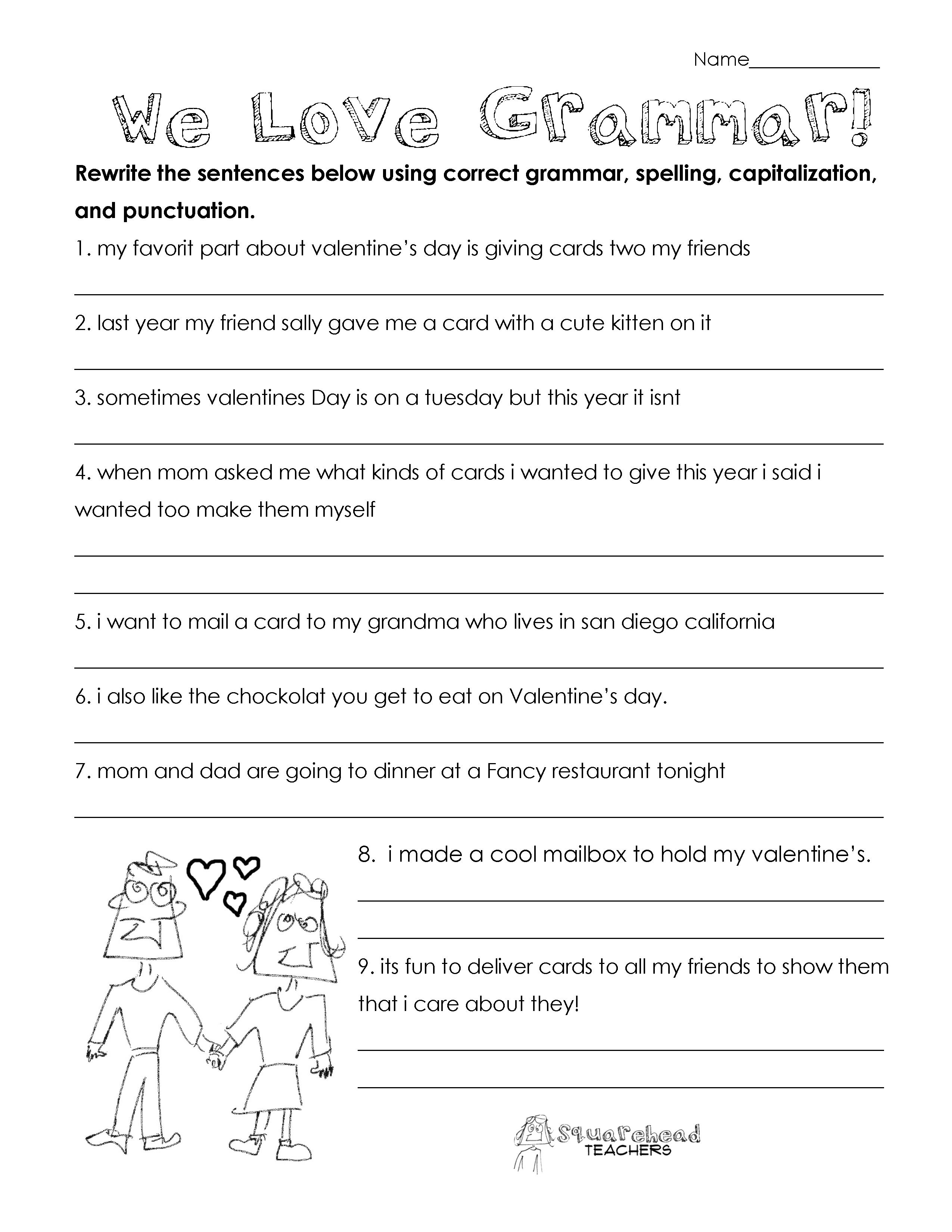 Free Printable Third Grade Grammar Worksheets Lexia S Blog