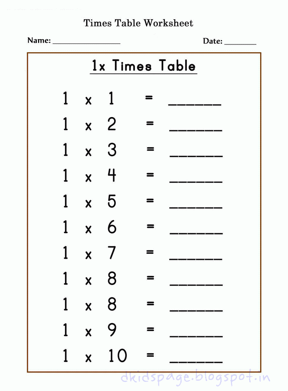 Boost Math Skills with Free Times Table Worksheets