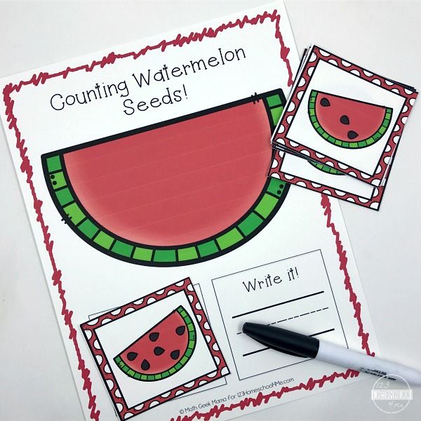 Free Printable Watermelon Seeds Counting Activity