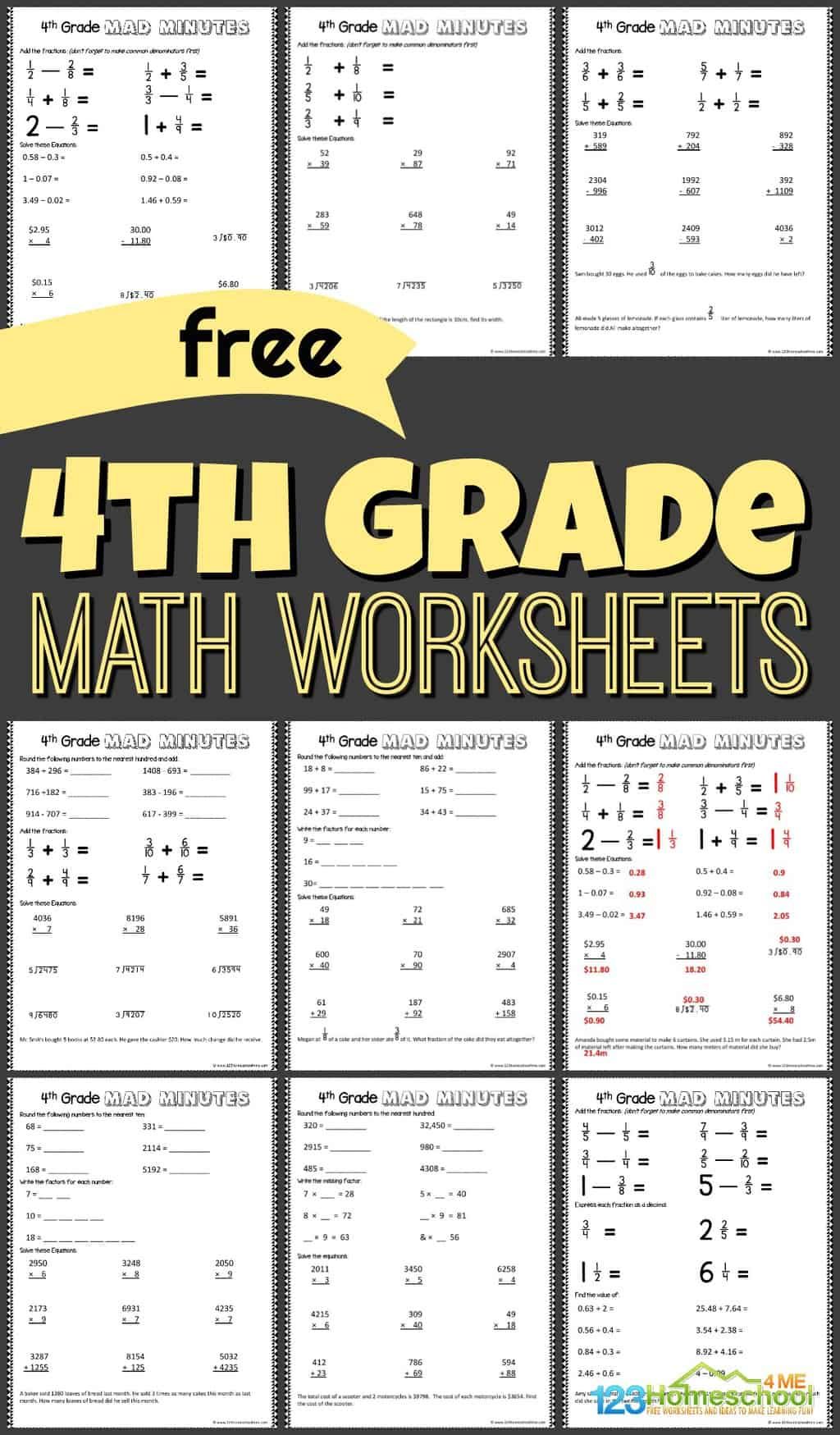 Free Printable 4th Grade Worksheets: Fun Learning