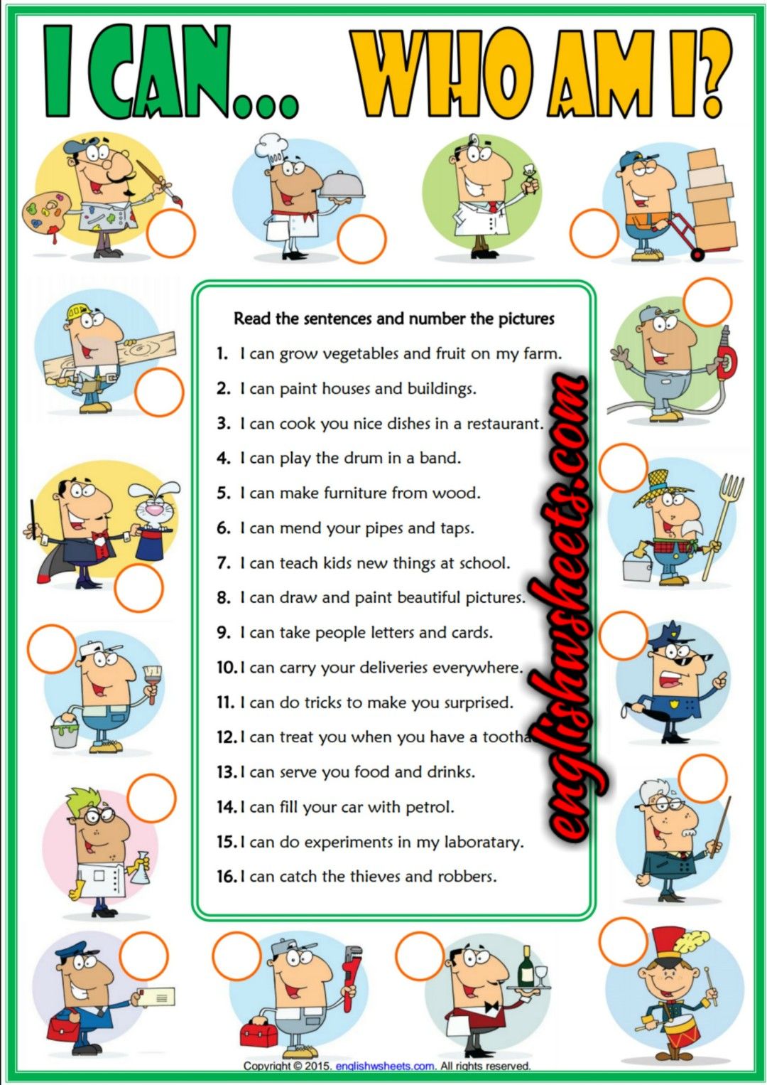 Free Printable Worksheets For Esl Students