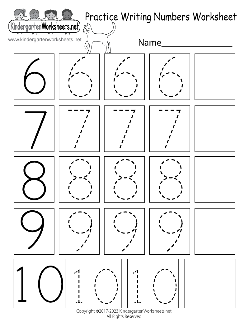 Free Printable Writing Numbers Worksheet