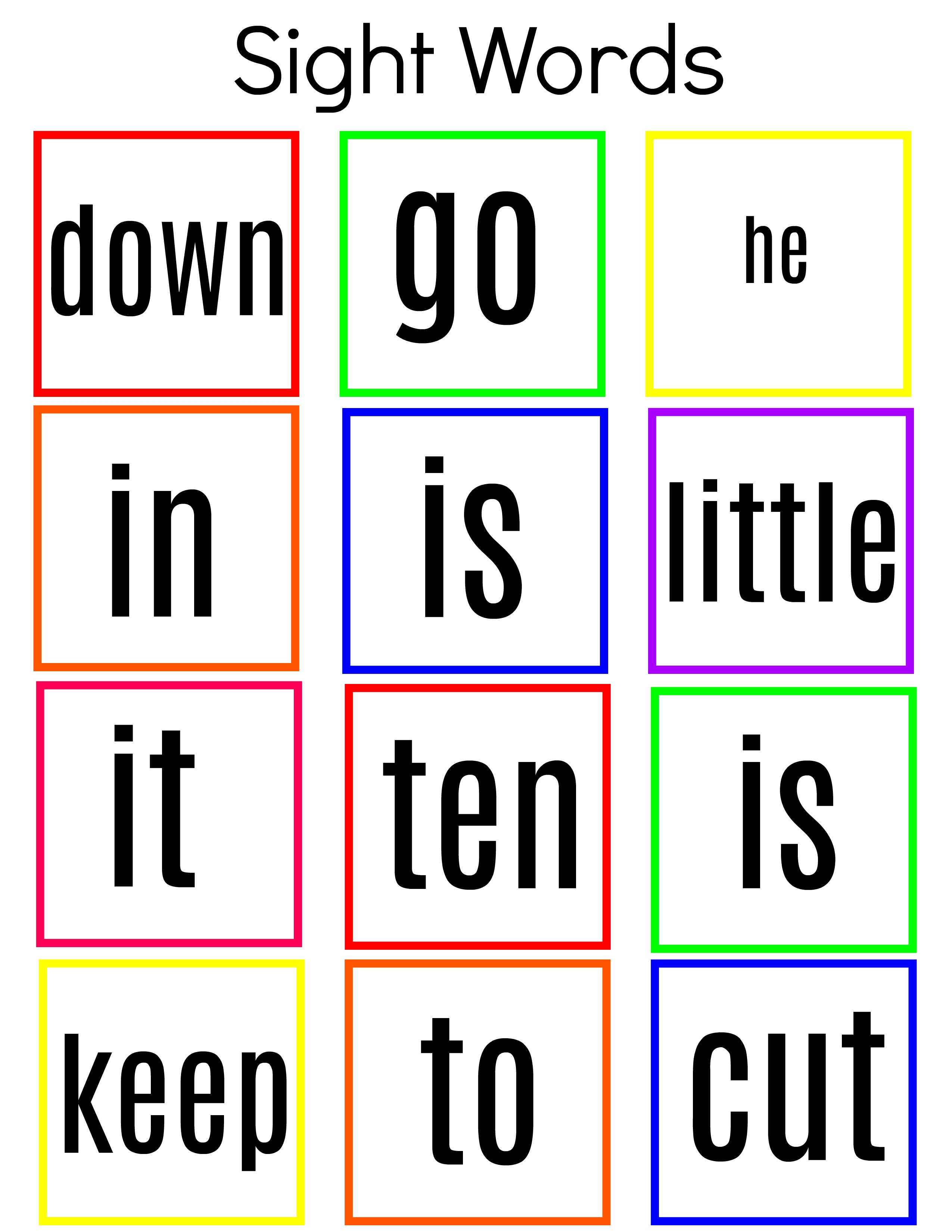 Free Printables Sight Words Kindergarten Mevahydro