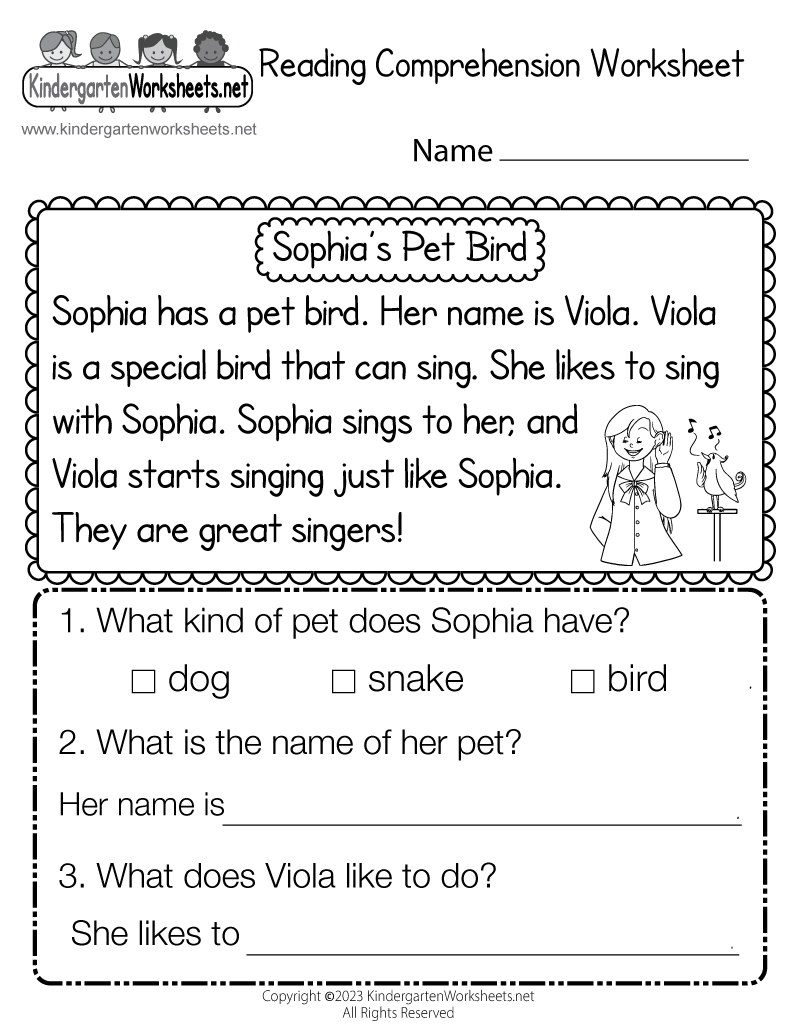 5 Fun Reading Worksheets for Kindergarten Kids