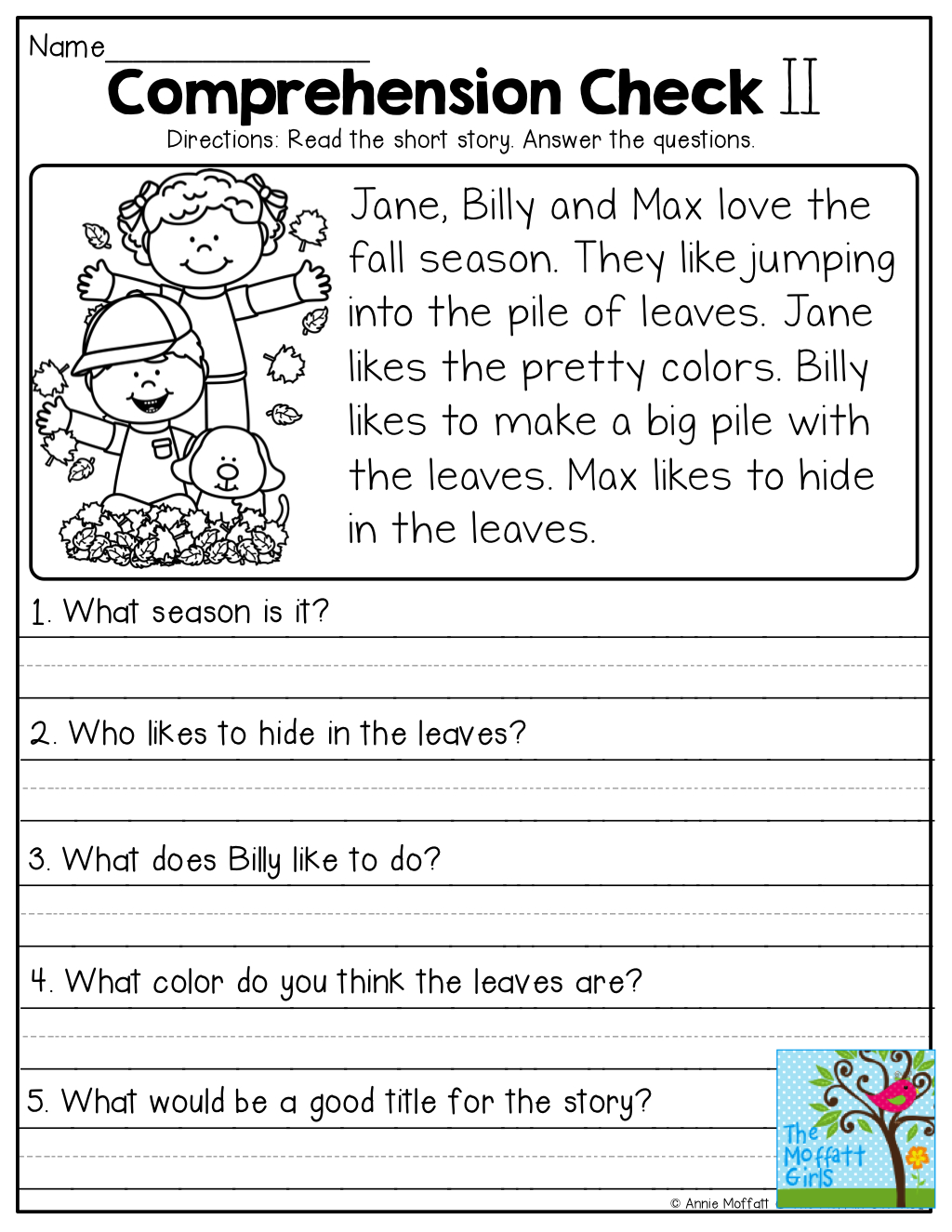 Free Reading Comprehension Worksheets Printable K5 Learning Worksheets Library