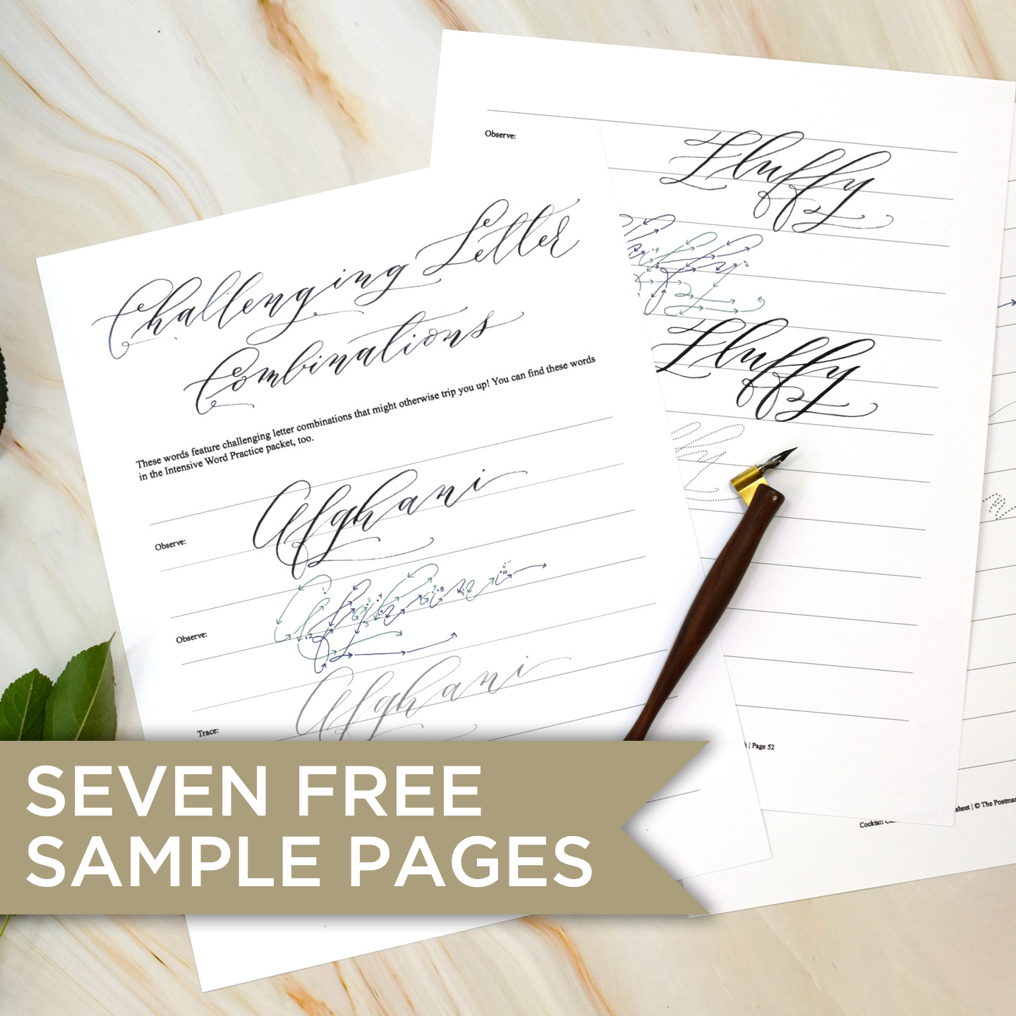 Free Sample Pages Cocktail Casual Calligraphy Worksheet Set Calligraphy Worksheet