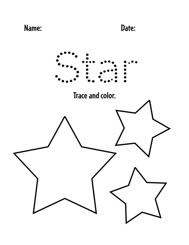 Free Star Worksheets For Preschool The Hollydog Blog