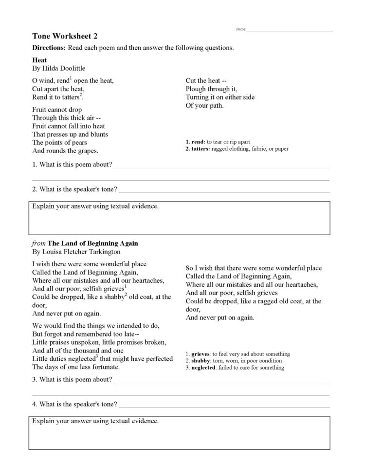 Free Tone 2 Worksheet 1