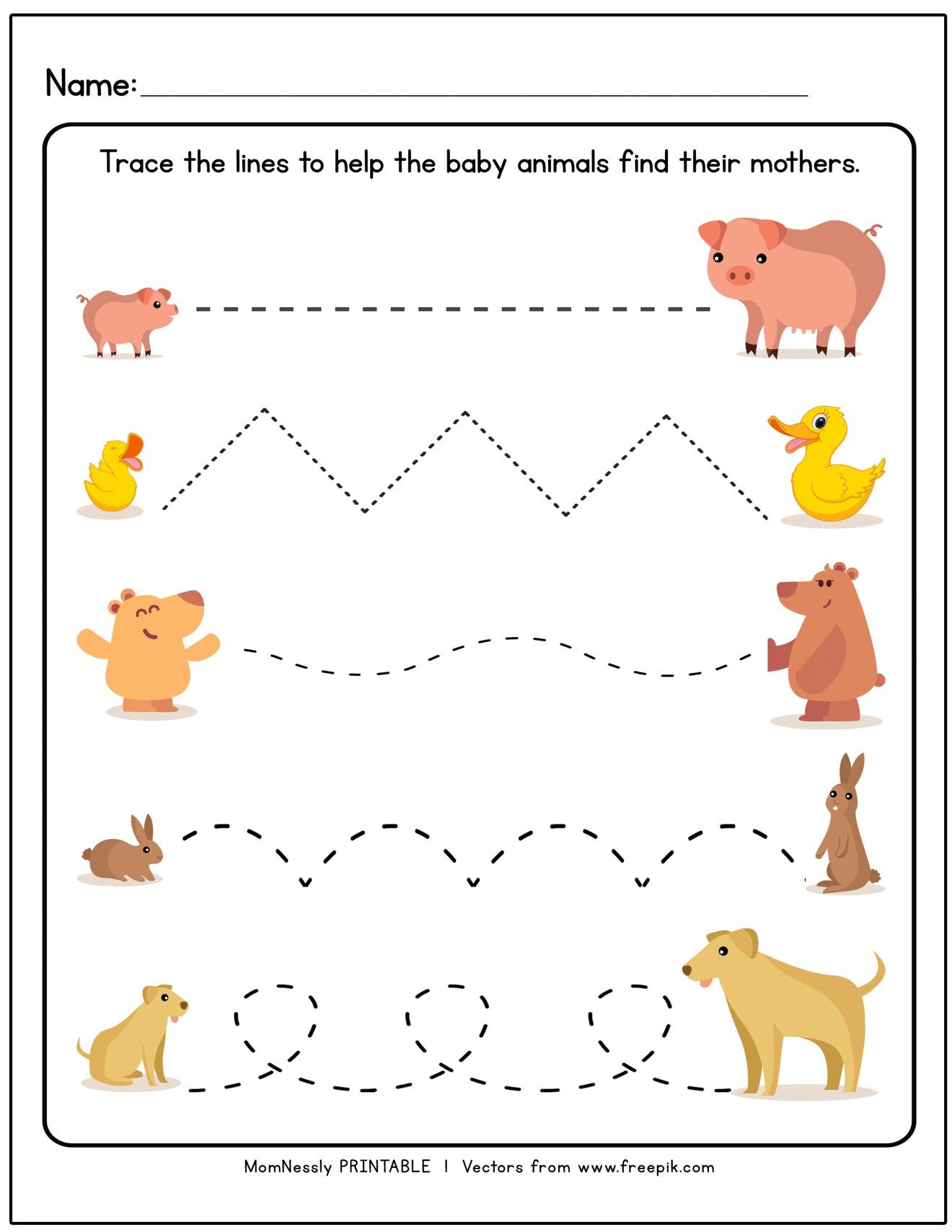 Free Tracing Lines Worksheet For Kindergarten And Preschool