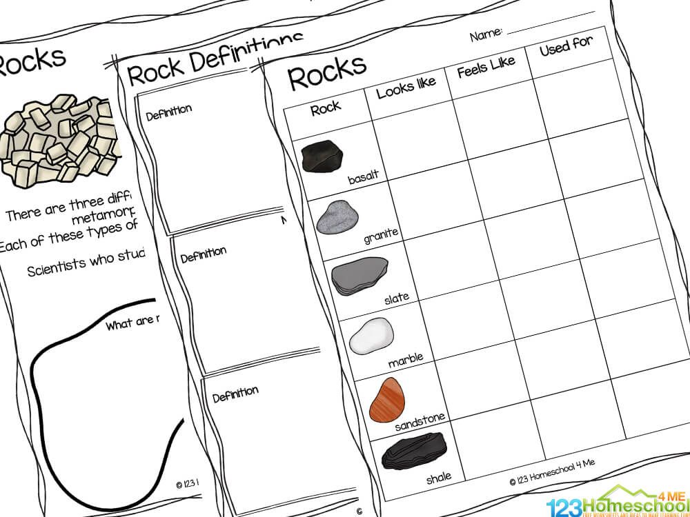 Free Types Of Rocks Worksheets Inlcudes Rock Life Cycle Diagram 123