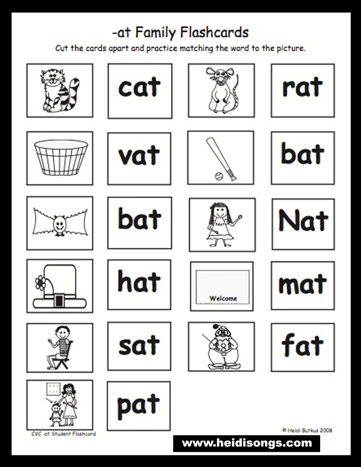 Free Word Family At Practice Printables And Activities Preschool Free Printable Rhyming