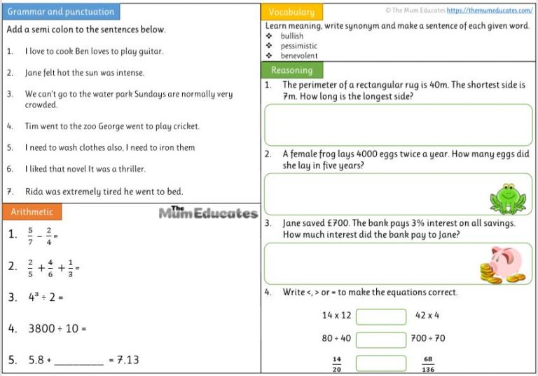 Free Year 5 Worksheets The Mum Educates