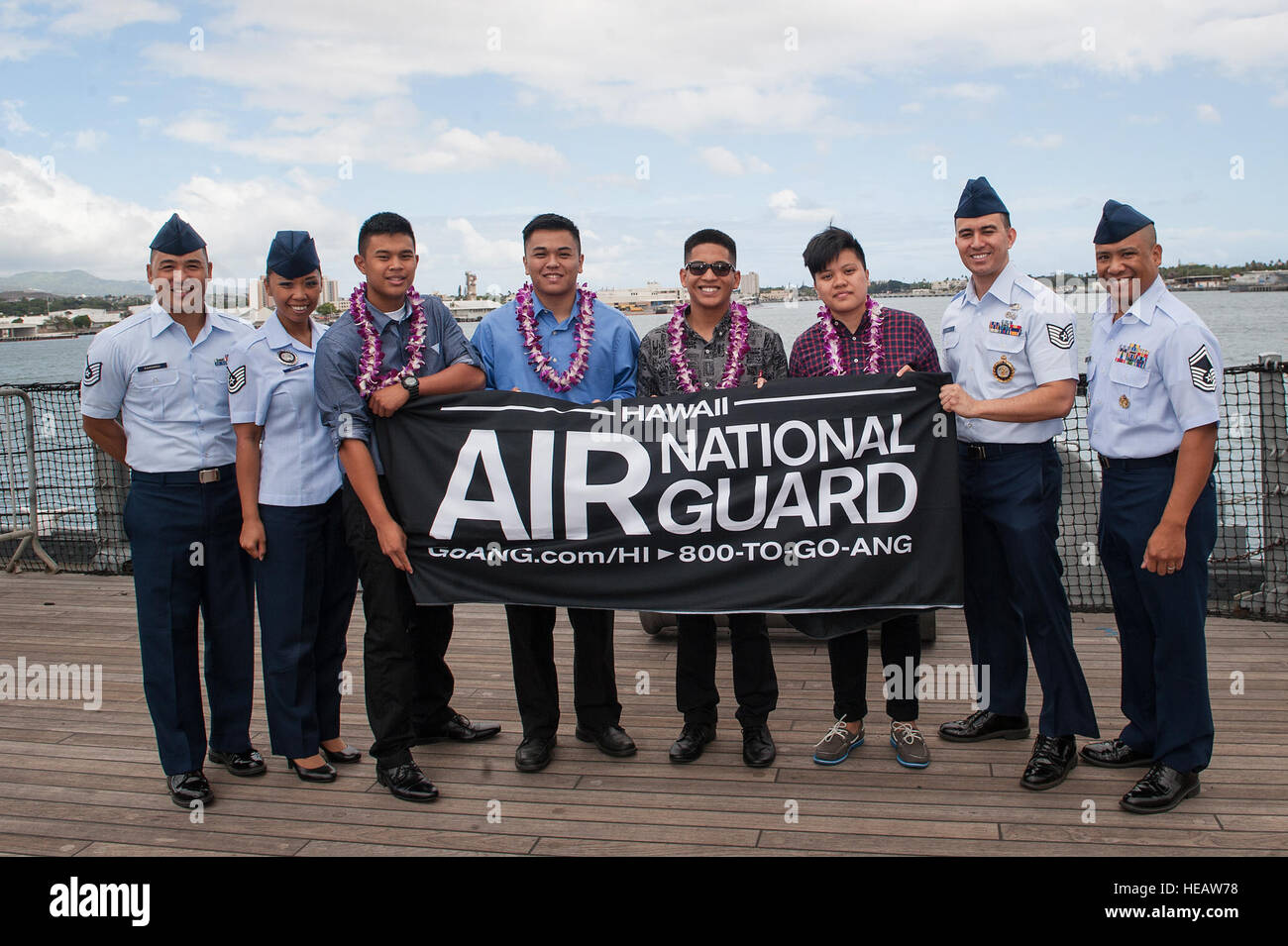 From Left To Right Hawaii Air National Guard Recruiters Tech Sgt Nolan Kaahanui Tech Sgt