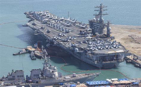 From The Scene Onboard Uss Nimitz Allies Vow Ironclad Defense