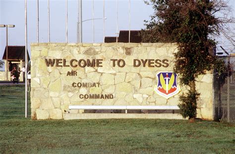 Front Gate Sign Of Dyess Air Force Base Texas Home Station Of The 9Th Bomb Squadron And Site