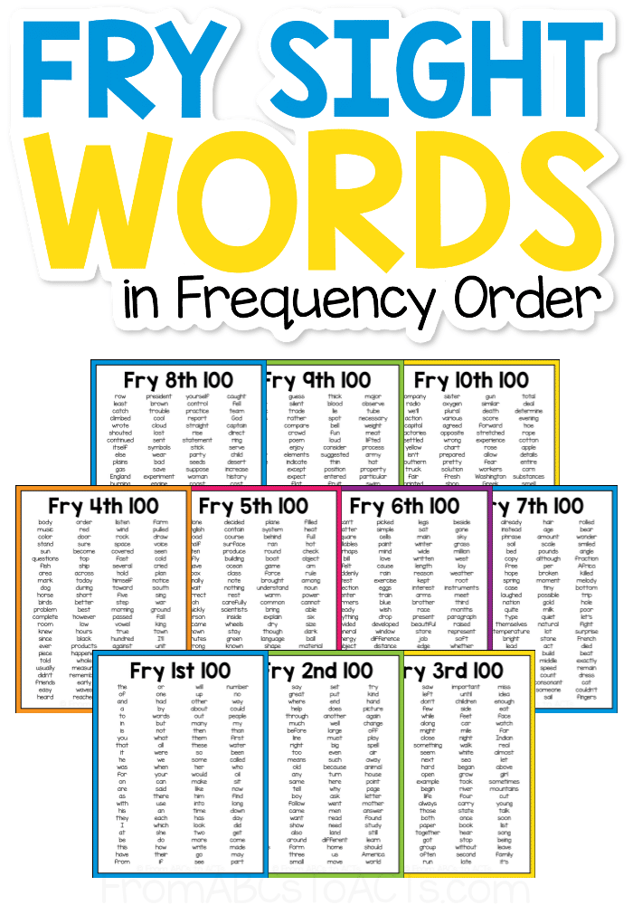 Fry Sight Words Bundle 1 1000 Sight Word Worksheets Activities