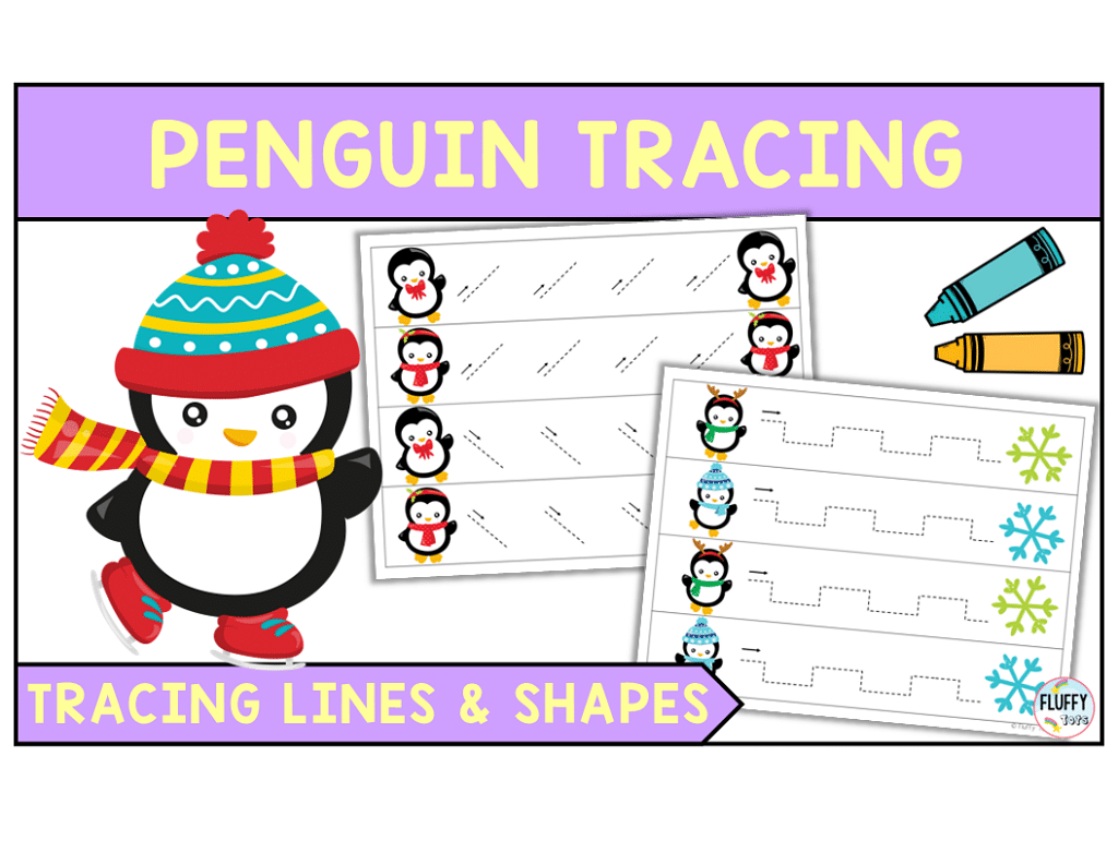 Fun Penguin Tracing Lines And Shapes For Preschool Activities Fluffytots