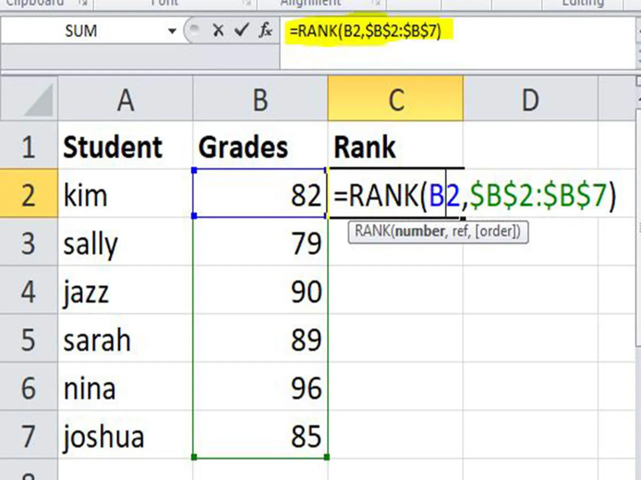 Fungsi Dan Contoh Rumus Rank Pada Excel Infofungsi