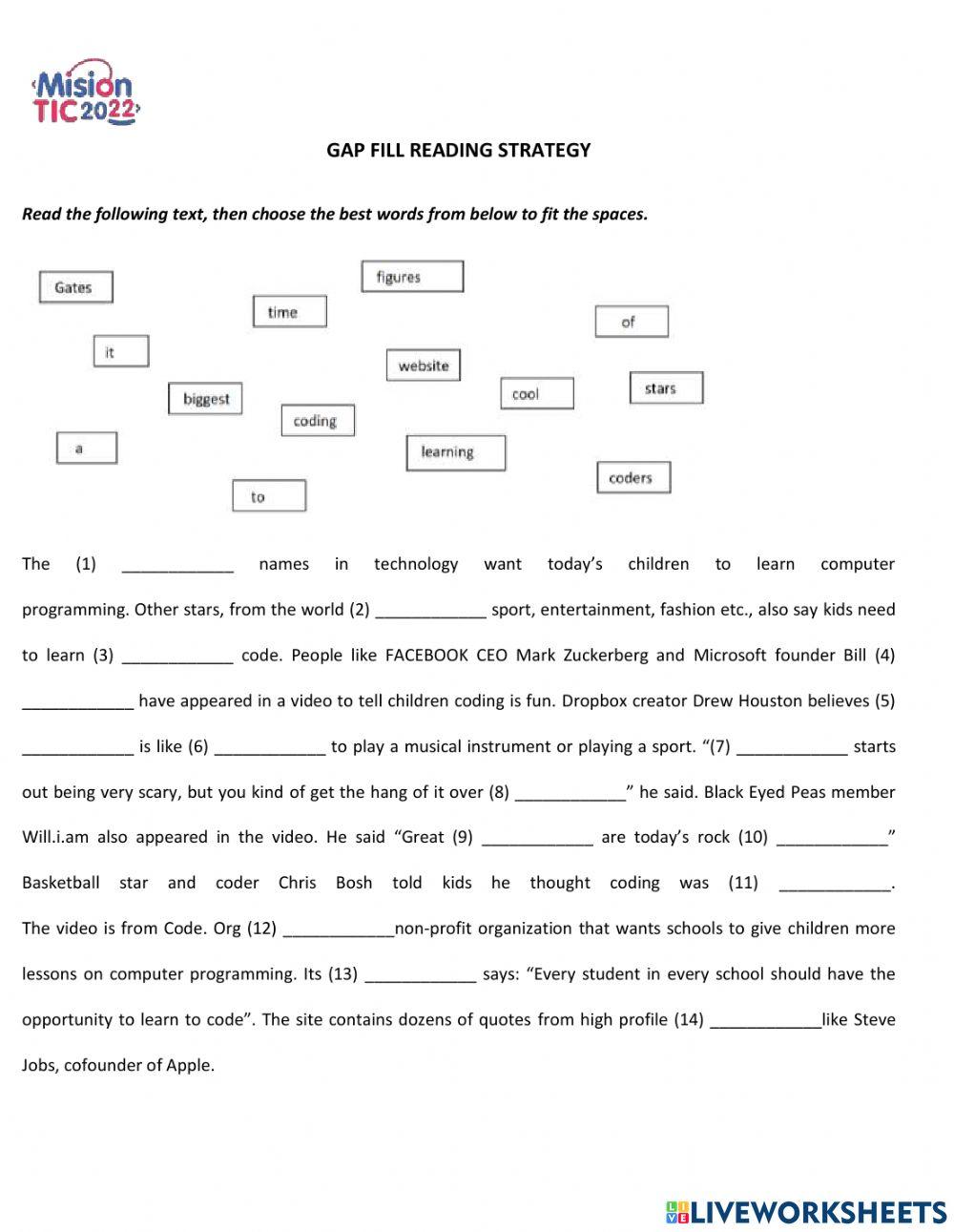 Gap Filling Exercise Practice Write A Description Of A Member Of Your