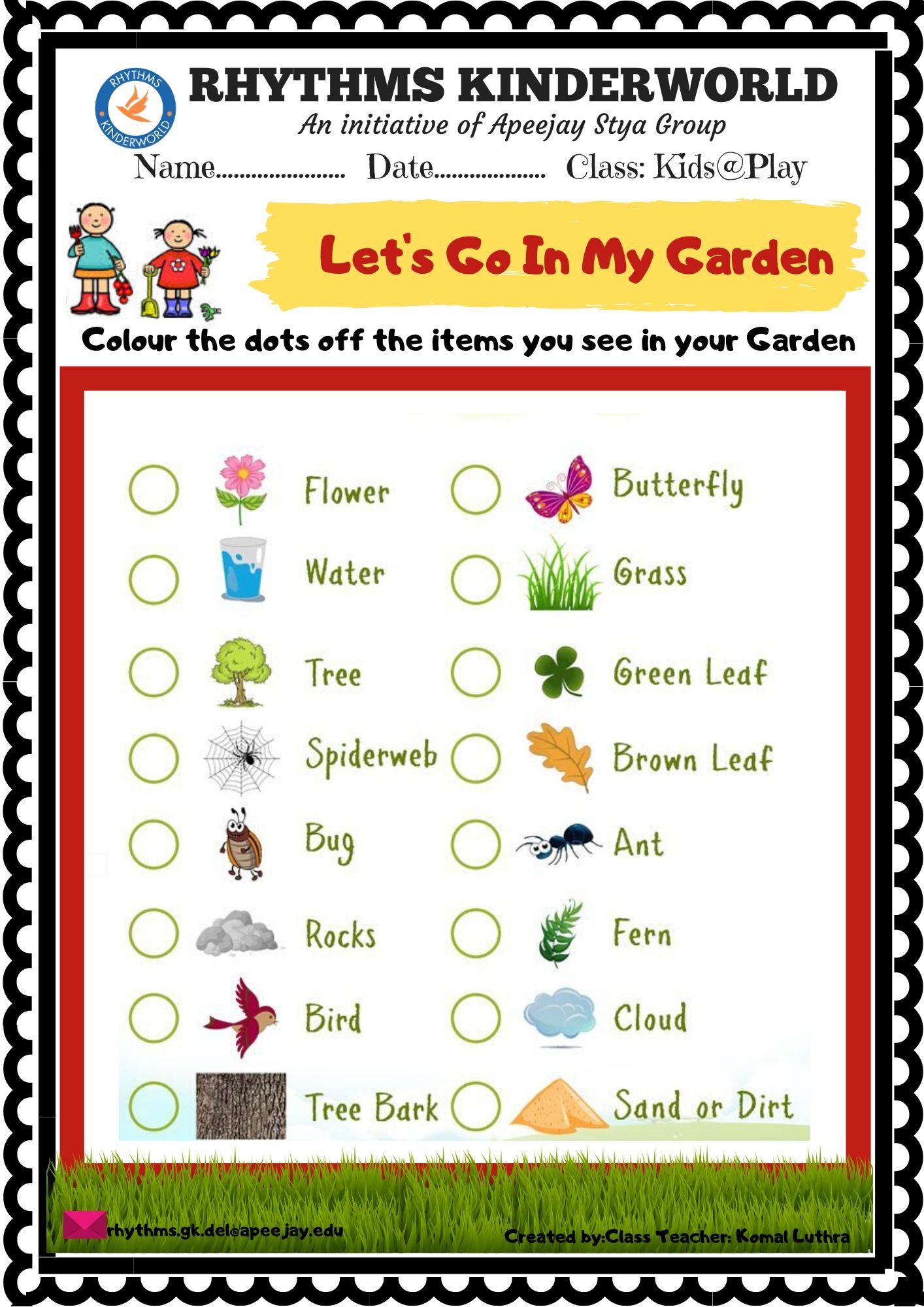 Pre-K Garden Pest or Friend Worksheet for Learning