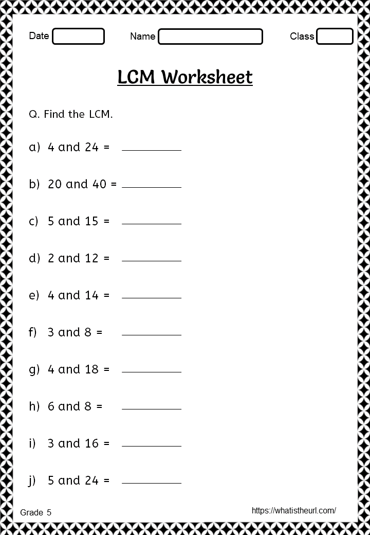 Gcf And Lcm Worksheets K5 Learning