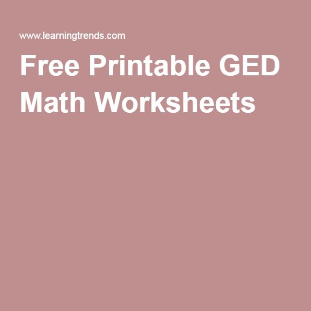 Ged Practice Sheets