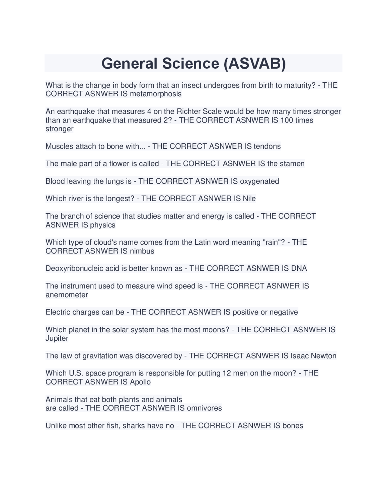 General Science Asvab 2022 2023 Study Guide General Science Asvab