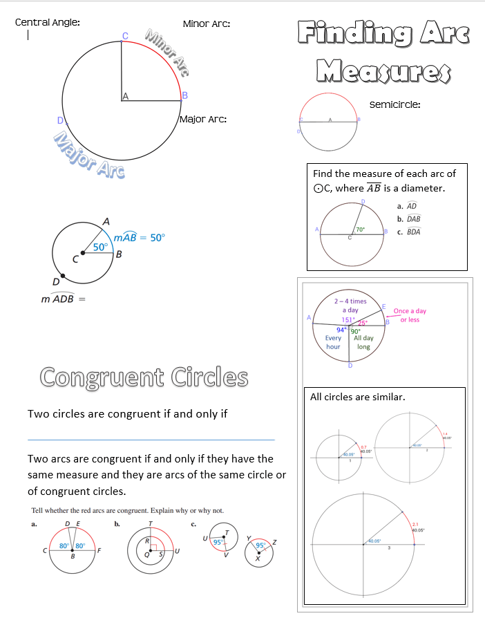 Geometry Angles In Circles Partner Worksheet Chords Secants Tangents