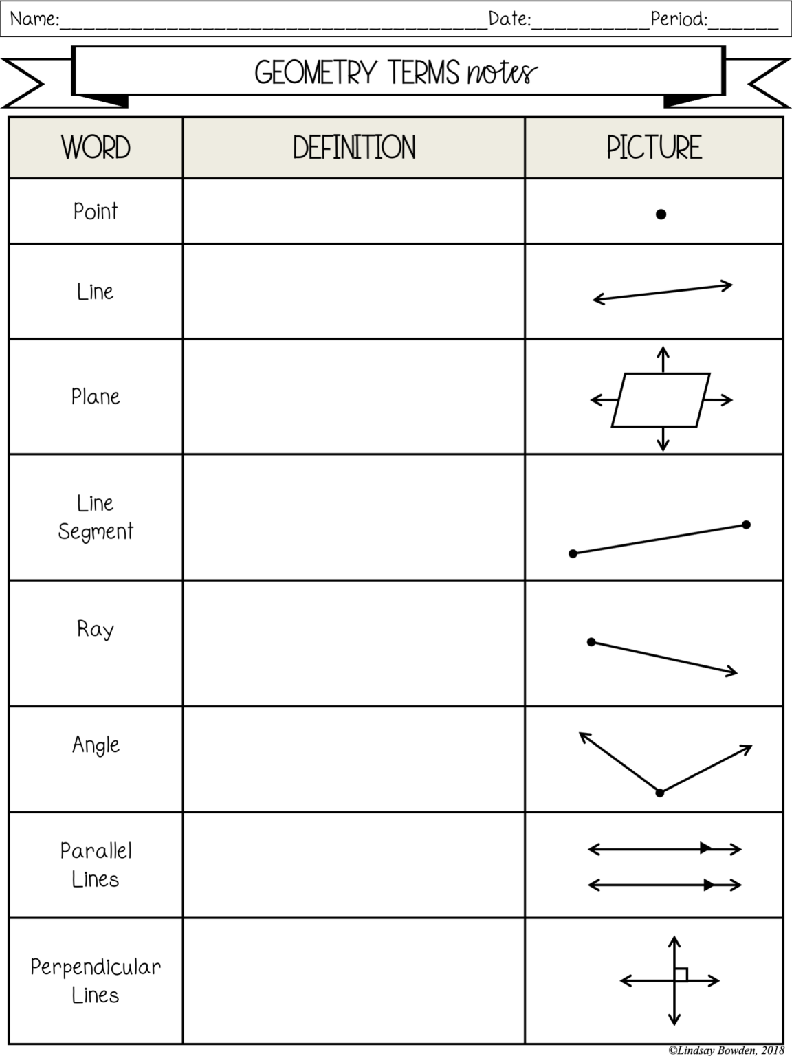 Geometry Basics Worksheets