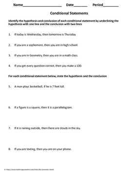 5 Essential Tips for Geometry Conditional Statements Worksheet