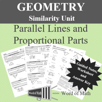 Geometry Parallel Lines And Proportional Parts Guided Notes And