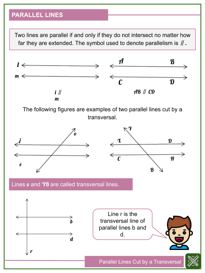 Geometry Parallel Lines And Transversals Worksheet