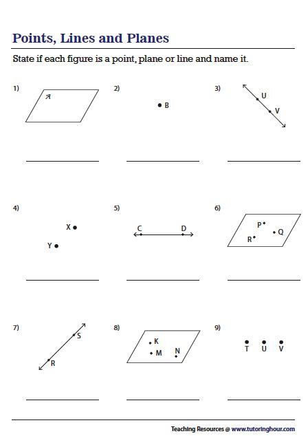 Geometry Points Lines And Planes Worksheet Printable Word Searches