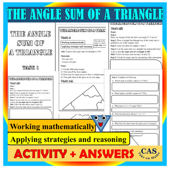 Geometry The Angle Sum Of A Triangle Printable Activity Tpt