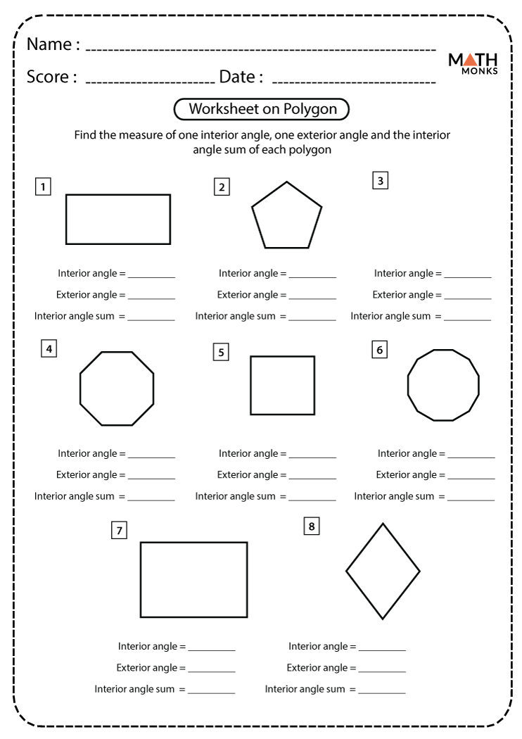 Geometry Worksheets Polygons Worksheets