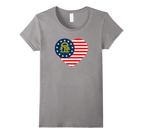 Georgia Flag Shirt Heart Usa American Flag T Shirt Home Atl