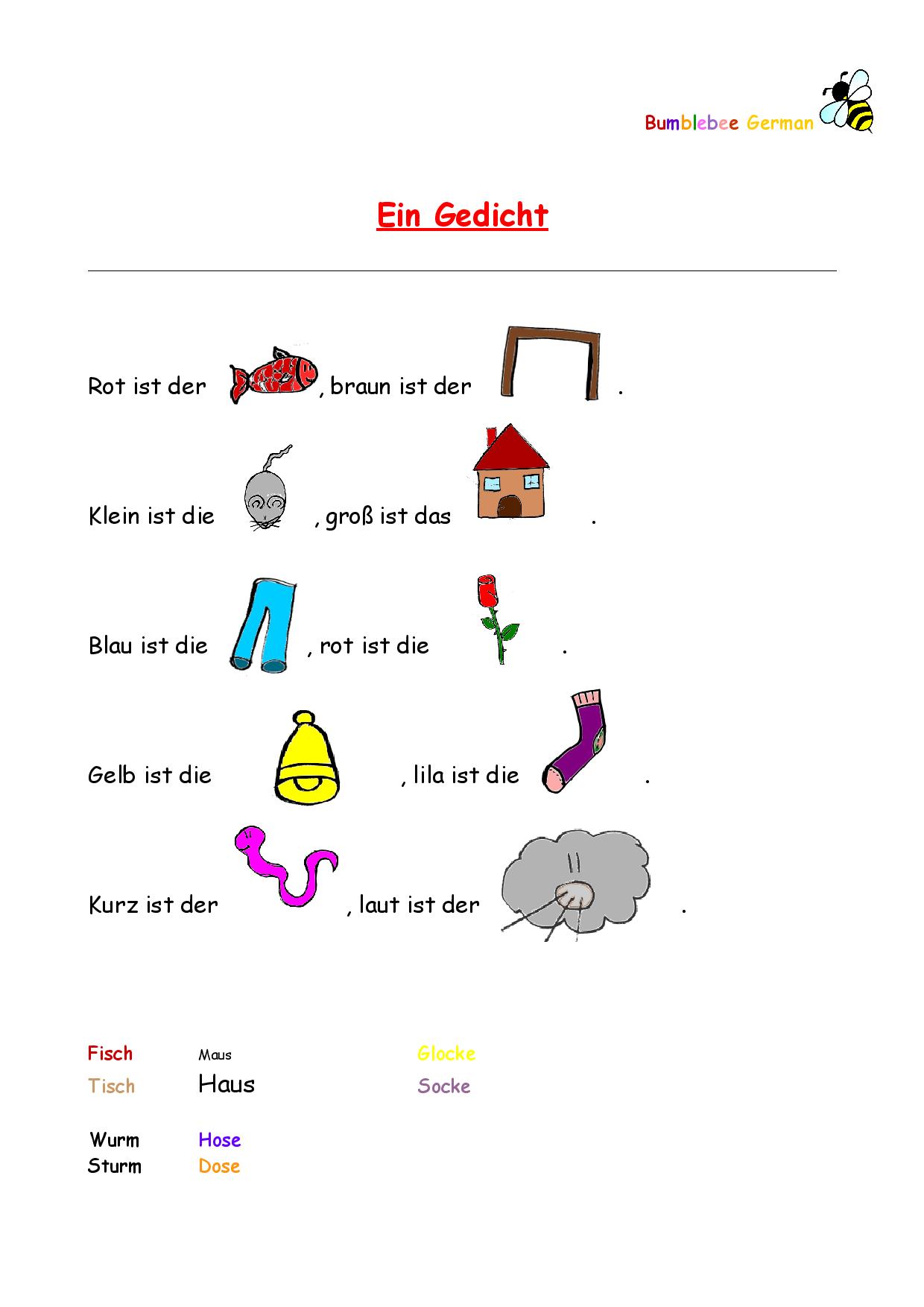 German For Beginners Easy Reading Texts And Worksheets Students